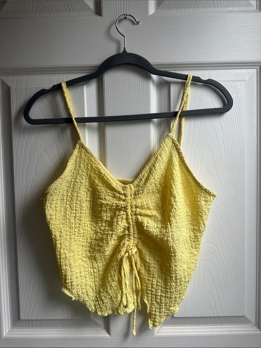 Primark Yellow Textured Ruched Cami Top